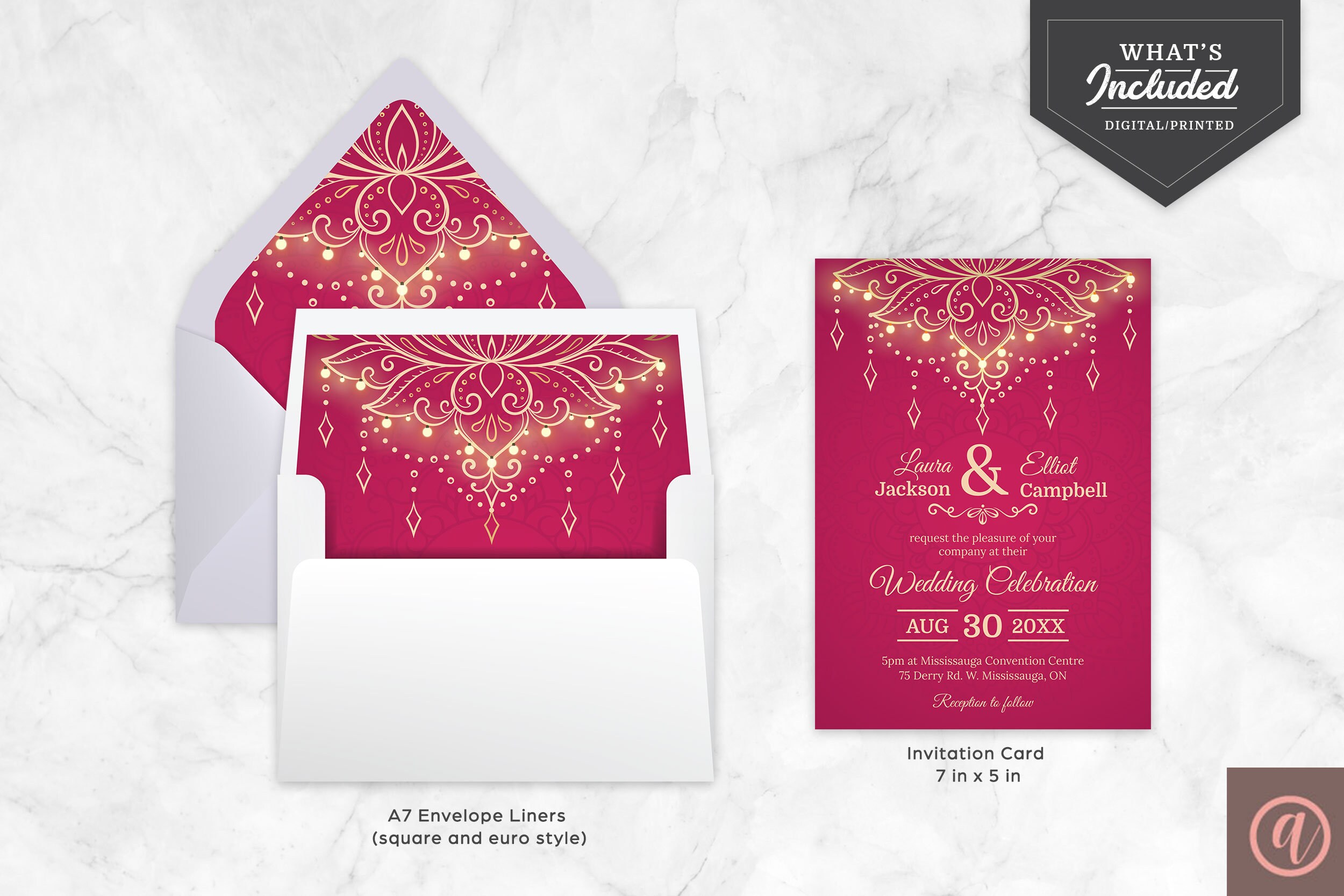 PRINTABLE Indian Wedding Invitation Template, Corjl, Instant Download ...