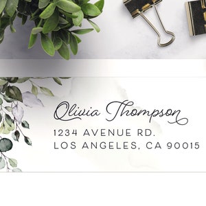 PRINTED | Large Floral Return Address Label stickers, Wedding Invitation Return Address labels, Personalized sticker, Return Mailing Sticker