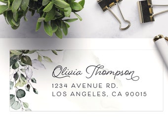 PRINTED | Large Floral Return Address Label stickers, Wedding Invitation Return Address labels, Personalized sticker, Return Mailing Sticker