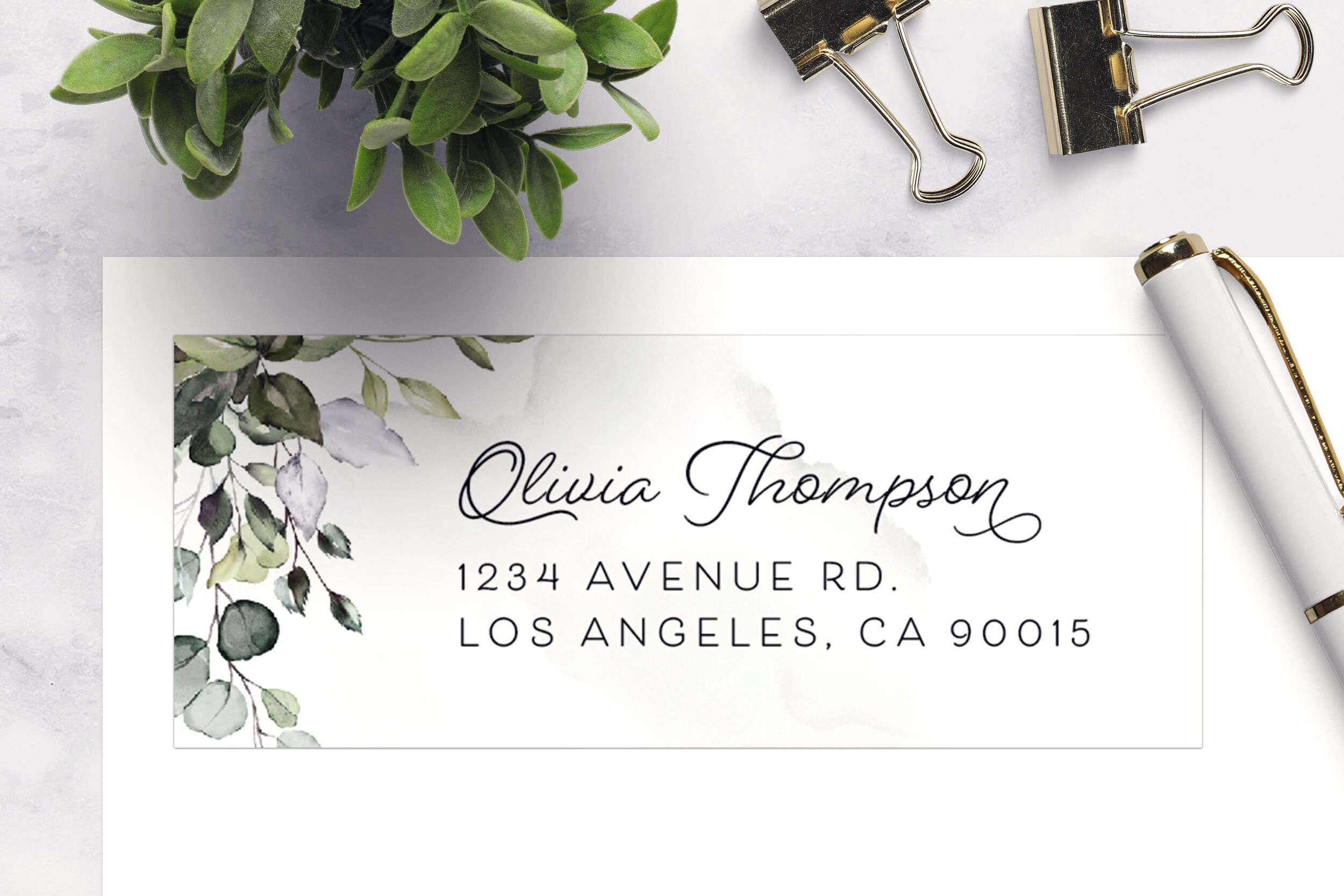 PRINTED | Large Floral Return Address Label stickers, Wedding Invitation Return Address labels, Personalized sticker, Return Mailing Sticker