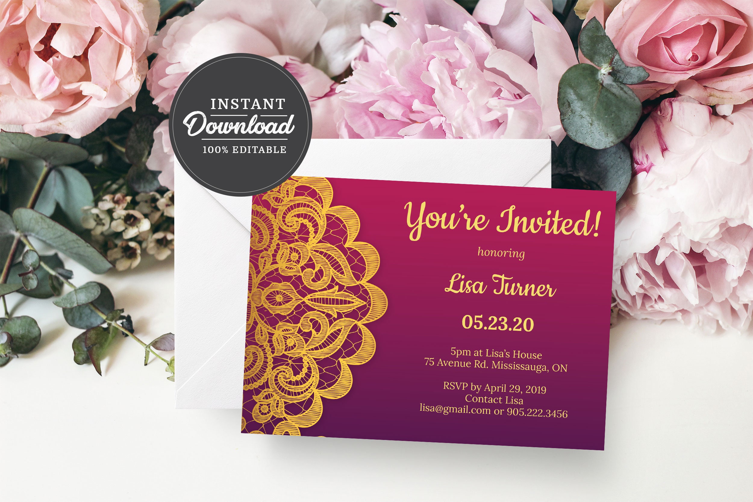 PRINTABLE Indian Party Invitation Corjl Instant Download Hindu, Sangeet ...