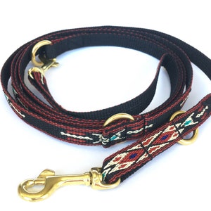 Native Black Thin Adjustable Dog Leash