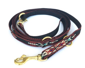 Native Black Thin Adjustable Dog Leash