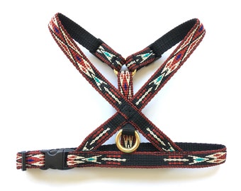 Thin Black and Red Native Dog Harness