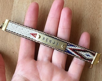 Native Brown Dog friendship matching bracelet with name