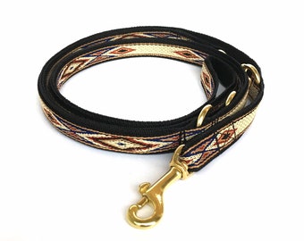 Native Brown broad adjustable multi purpose 18 mm/ 0,8 inch dog leash