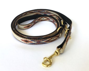 Native Brown thin adjustable multi purpose dog leash