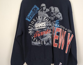 Vintage 90s  New York Giants football NFL crewneck sweatshirt all over print Large