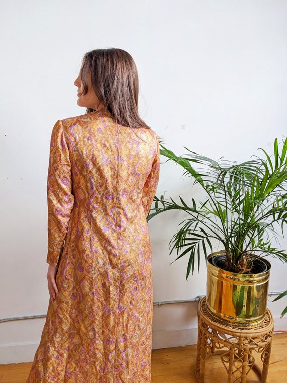 Vintage Eclectic retro shimmery 1970s Boho maxi d… - image 3