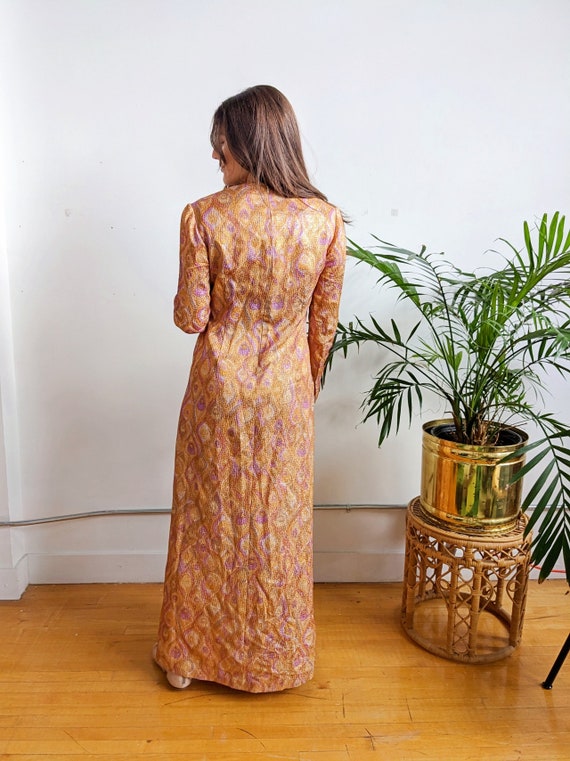 Vintage Eclectic retro shimmery 1970s Boho maxi d… - image 2