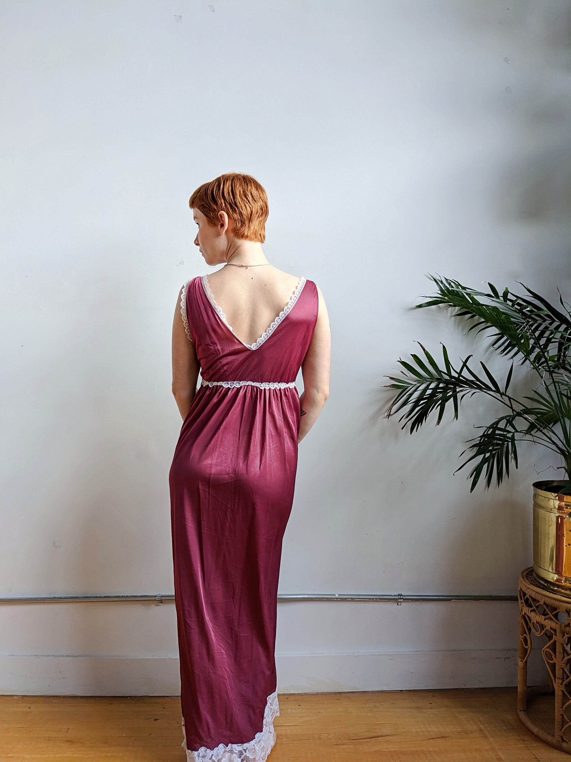 Burgundy Slip Dress Negligee
