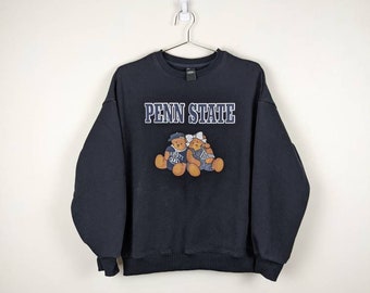 Vintage Penn State Varsity Collegiate  pullover sweatshirt Crewneck navy large   cotton polyester Dad sweatshirt