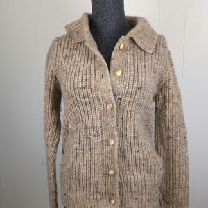 Vintage Grandpa knit wool heavy Warm winter Sweater retro preppy Dad sweater ~neutral cozy   / grandma Grandpa unisex X Large