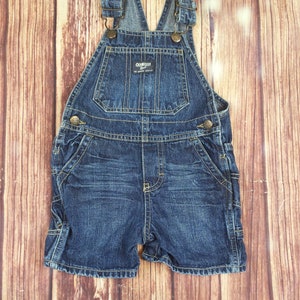 Vintage Baby Osh Kosh B&#39;Gosh denim jean short  overalls size1 12 mo   | adorable kids outfit retro baby