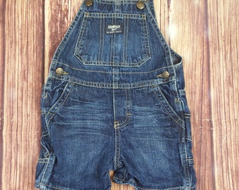 Vintage OshKosh Jeans Latzhose Shorts - Baby Größe 12 Monate