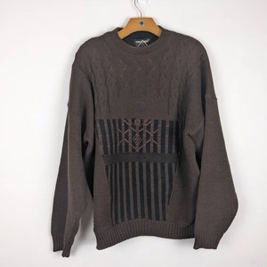 Vintage Grandpa Sweater dark chocolate brown retro Dad sweater  ~neutral cozy Sweater / grandma Gramps   cozy cottage Core style unisex