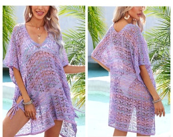 Chic Stylish Beach  Hollow Out Crochet Cover up, Crochet Design, Summer Beach Dress Cover up, comfortable cover up. Perfect Gift For Her