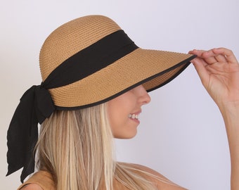 Woman’s hats, Sun hat, Straw Hat, Summer Hat, Scarf Sun Hat, Wide Brim Hat, Fashion Hat, Beach Hat, Dress Hat,  Women Hat,  Foldable Hat