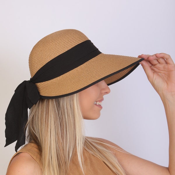 Woman’s hats, Sun hat, Straw Hat, Summer Hat, Scarf Sun Hat, Wide Brim Hat, Fashion Hat, Beach Hat, Dress Hat,  Women Hat,  Foldable Hat