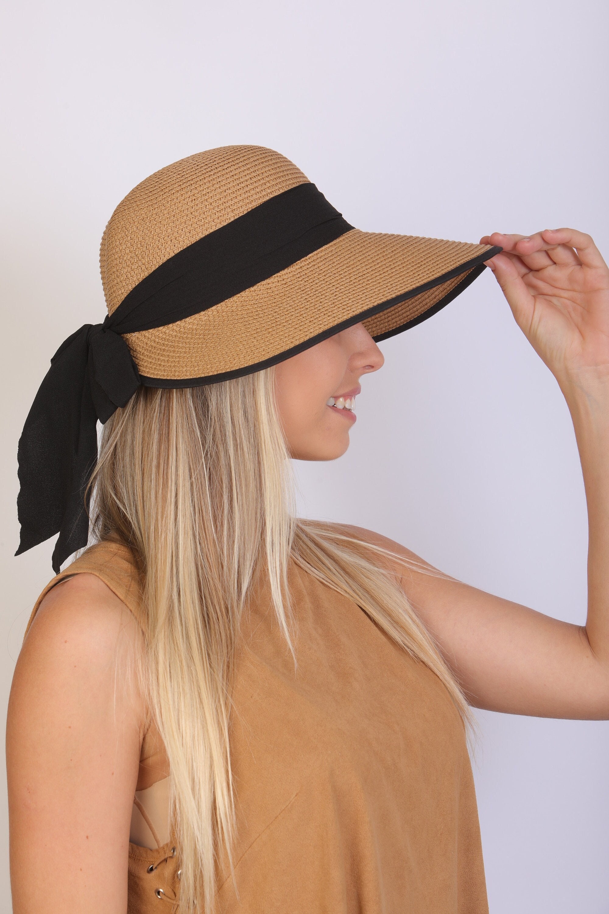 Woman's Hats, Sun Hat, Straw Hat, Summer Hat, Scarf Sun Hat, Wide Brim Hat, Fashion Hat, Beach Hat, Dress Hat, Women Hat, Foldable Hat