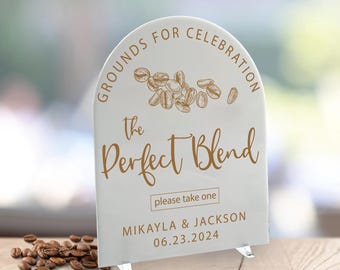 Acrylic Coffee Wedding Favor Sign: Modern Minimalist Table Decor