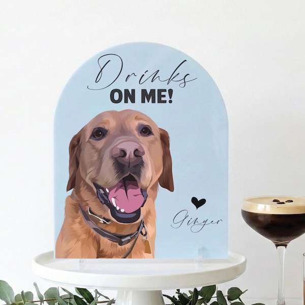 Personalized Pet Wedding Open Bar Sign | Custom Acrylic Reception Decor