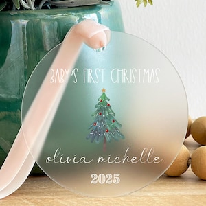 Baby&#39;s First Christmas Ornament, Acrylic Baby Gift, Baby Shower Gift, Baby&#39;s First Christmas 2025, Newborn Ornament Gifts 2025, Keepsake