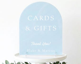 Arched Acrylic Cards & Gifts Sign | Wedding Card Table Sign | Bridal Shower Reception Decor