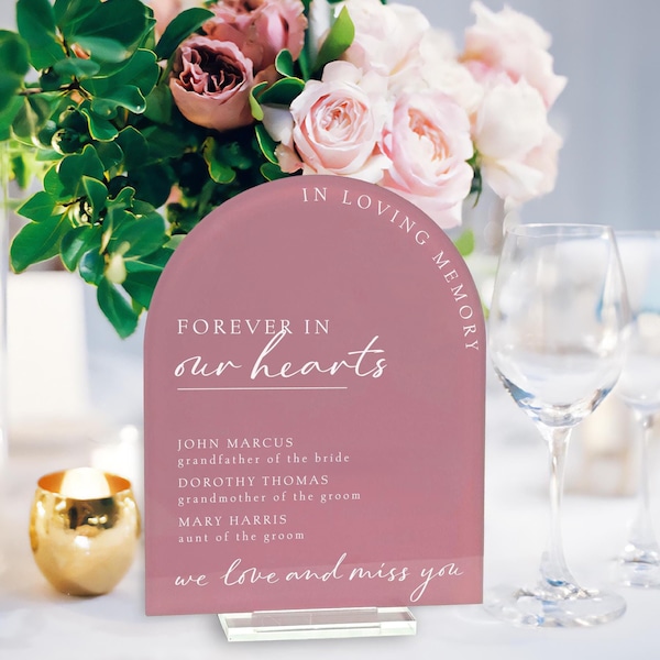 Custom Acrylic Wedding Remembrance Sign, In Loving Memory