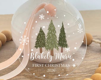 Personalized Baby's First Christmas Acrylic Ornament, Keepsake Gift