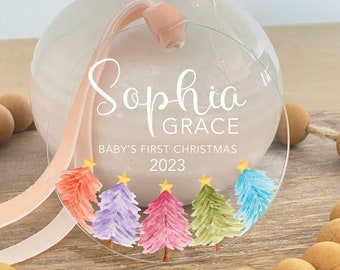 Baby's First Christmas Ornament, Acrylic Baby Gift, Baby Shower Gift, Baby's First Christmas 2023, Newborn Ornament Gifts 2022, Keepsake, 63