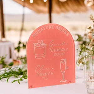 Arch Personalized Acrylic Signature Cocktail Wedding Bar Sign