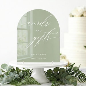 Arched Acrylic Cards and Gifts Sign, Wedding Signage