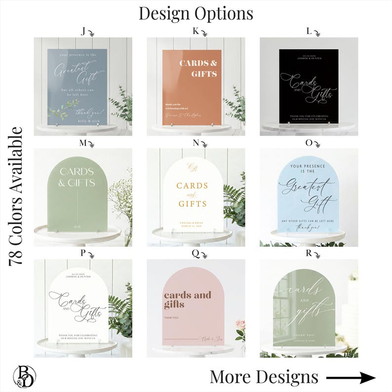 Layouts for formal event sign