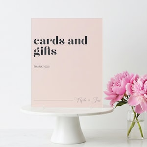 decor and gift table sign for weddings
