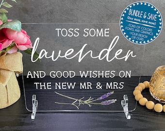Lavender Toss Custom Acrylic Wedding Sign, Wedding Send Off Table Signs, Modern Minimalist Rustic Wedding Shower Sign Signage, A90 04