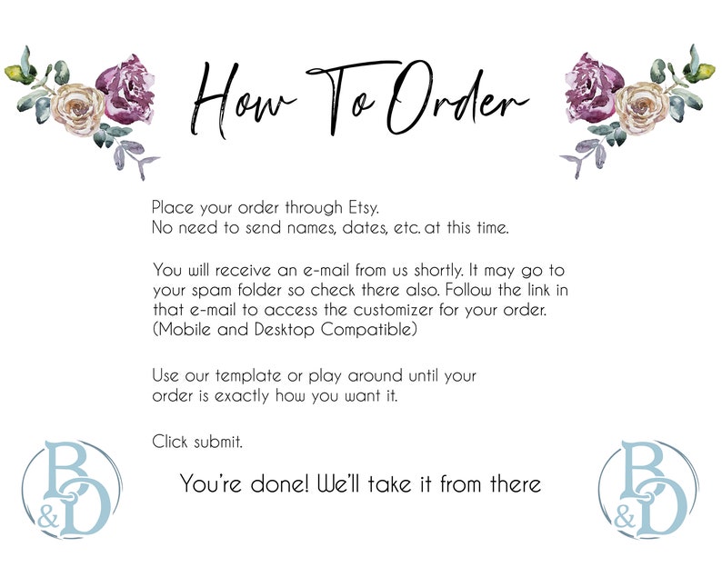 How to Order Table Wedding signage