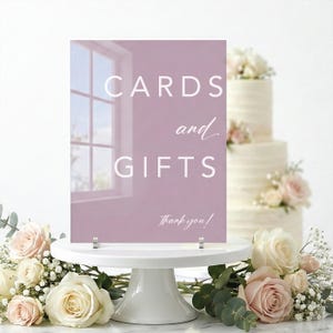 acrylic gift sign at a party