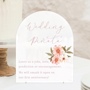 Wedding Pinata Custom Wedding Sign, Guestbook Alternative Table Signs, Modern Minimalist Rustic Wedding Shower Sign Signage
