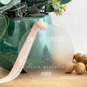 Baby&#39;s First Christmas Ornament, Acrylic Baby Gift, Baby Shower Gift, Baby&#39;s First Christmas 2025, Newborn Ornament Gifts 2025, Keepsake