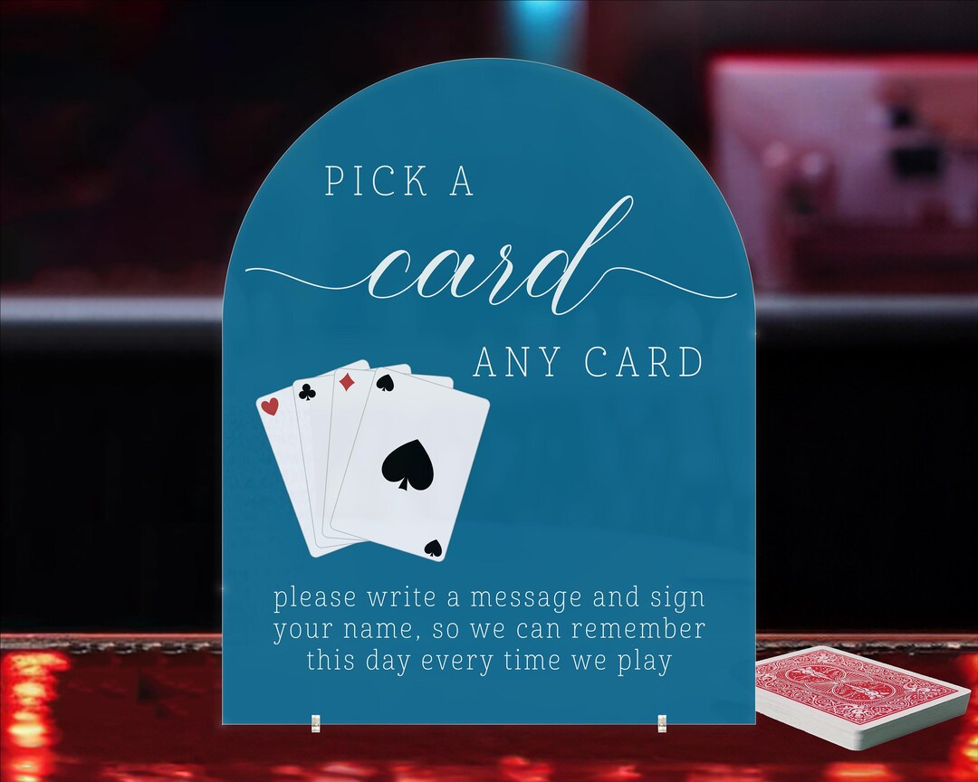Playing Cards Wedding Guestbook Sign, Acrylic Custom Table Decor - Etsy