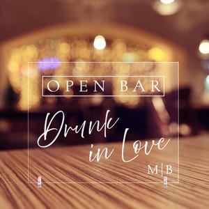 Wedding Open Bar Sign, Acrylic Wedding Bar Sign, Bar Menu Sign, Bridal Shower Sign, Custom Wedding Table Sign, Signature Drinks