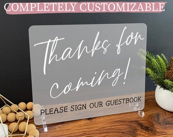 Wedding Guest Book Sign Custom Acrylic Sign, Wedding Table Guestbook Sign, Modern Minimalist Rustic Wedding Shower Signs Signage, A90 09