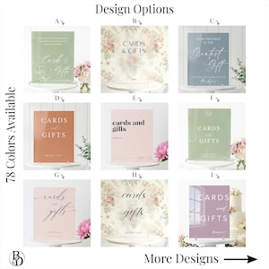 design options for bridal shower sign and tabletop wedding decor