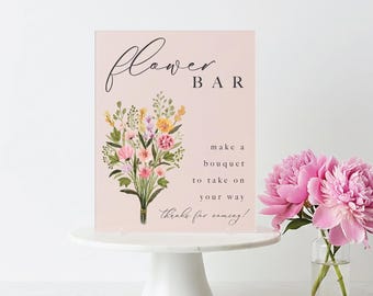 Acrylic Flower Bar Wedding Sign: Modern Minimalist Decor