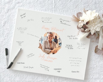 Canvas Retirement Guest Book Alternatives, Guest Book Alternative, Guestbook Alternative, Signable Retirement Party Guest Book Sign 20