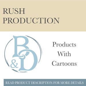 May include: A blue and white logo with the letters "B&D" inside a circle. The text "Rush Production" is above the logo and the text "Products With Cartoons" is below the logo. The text "Read Product Description for More Details" is at the bottom of the image.