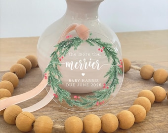 Pregnancy Ornament, Acrylic New Baby Gift, Baby Shower Gift, Pregnancy Announcement, Parents To Be Keepsake Ornaments, 2025