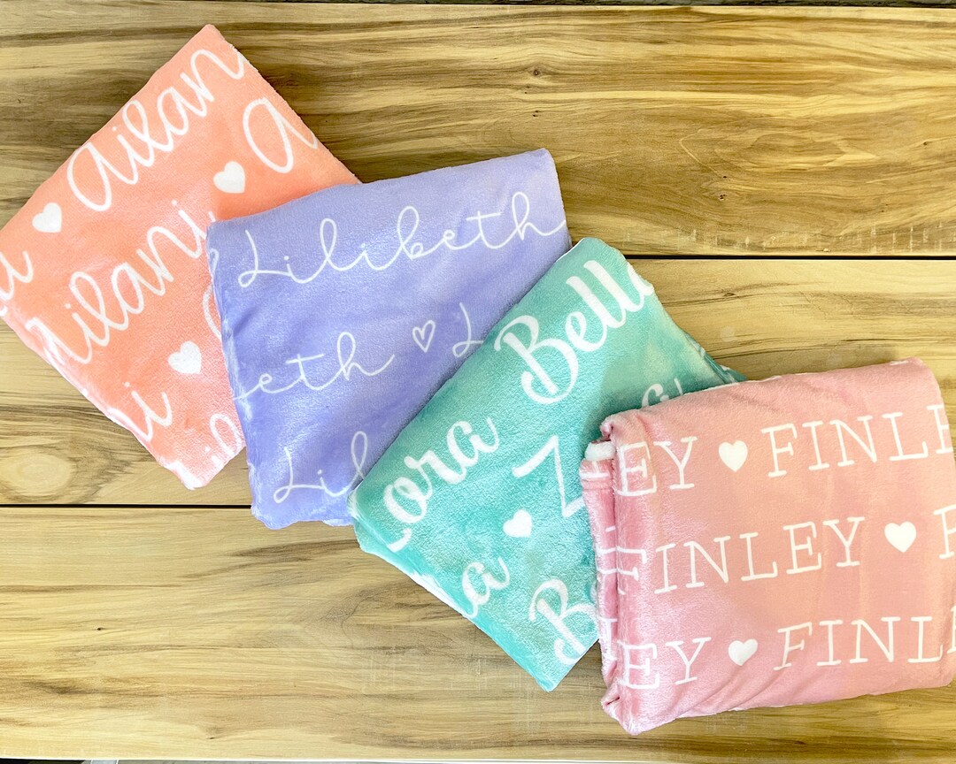 Personalized Baby Blanket Baby Name Blanket Custom Baby Etsy