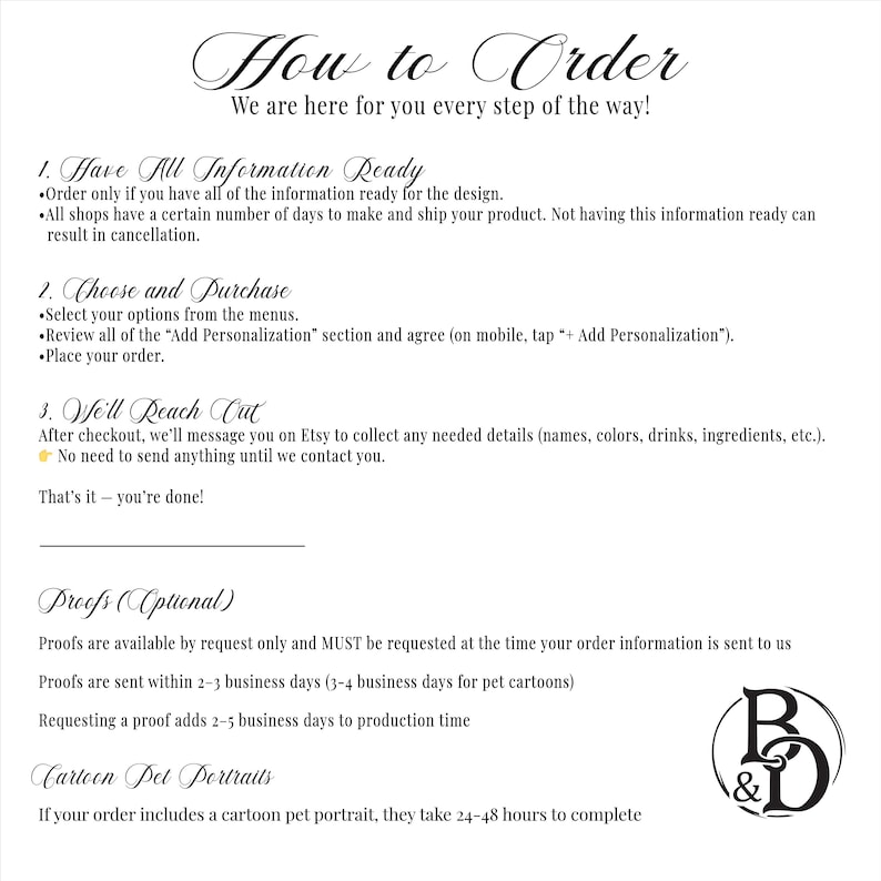 how to order wedding menu sign